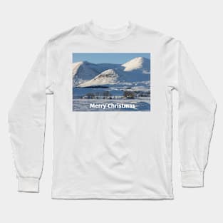 Christmas snow on Black Mount , the Highlands , Scotland Long Sleeve T-Shirt